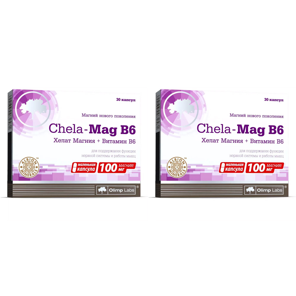 Olimp Labs Биологически активная добавка Chela-Mag B6 690 мг,  2 х 30 капсул (Olimp Labs, Витамины и Минералы)