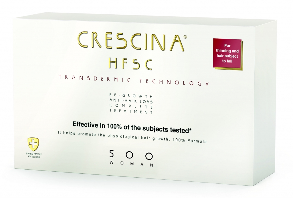 Crescina 500 Комплекс Transdermic для женщин: лосьон для возобновления роста волос №10 + лосьон против выпадения волос №10 (Crescina, Transdermic)