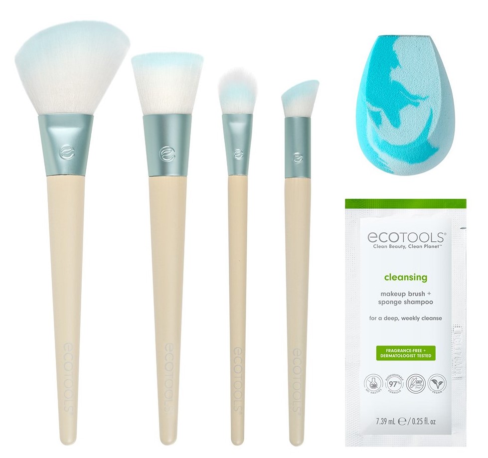 Eco Tools Подарочный набор кистей и спонж для макияжа Ready, Set, Glo (Eco Tools, Holiday Collection)