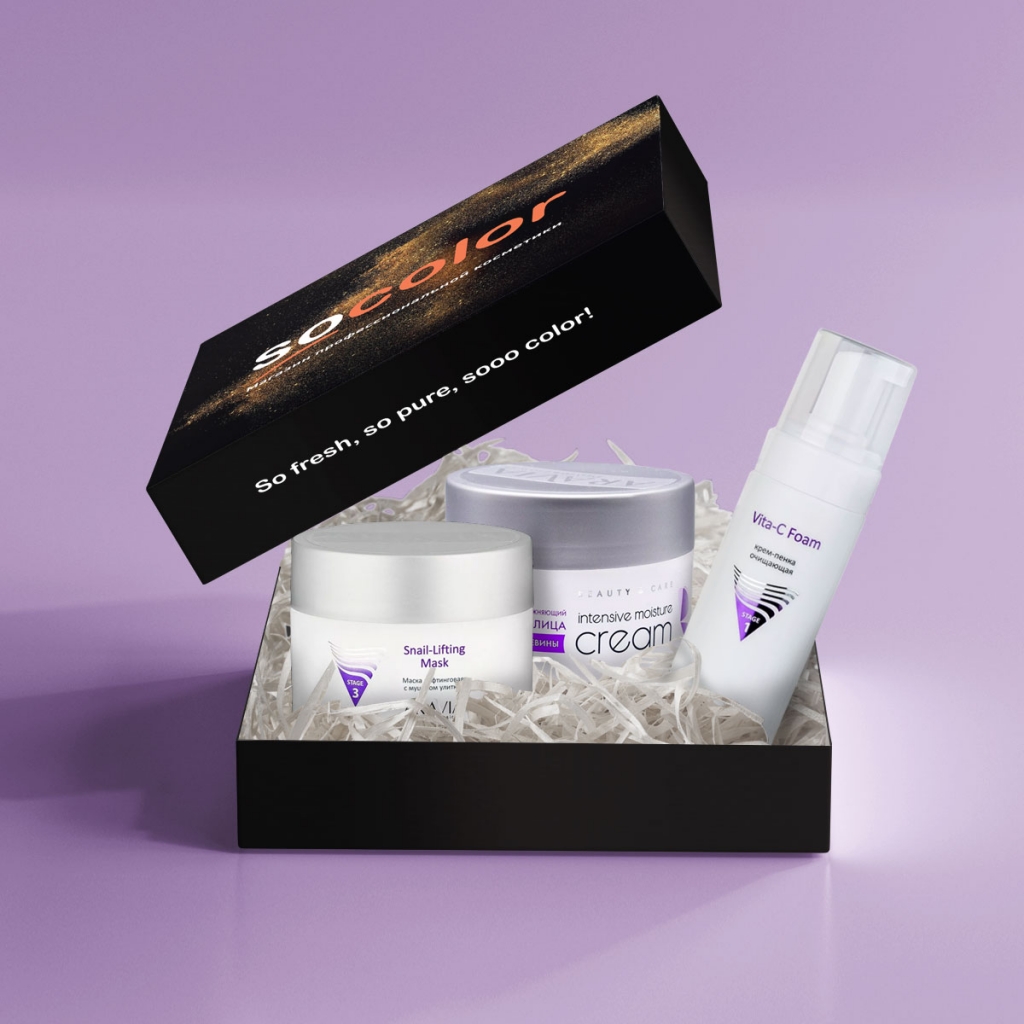 

SocolorBeautyBox Подарочный набор Aravia для лица (пенка для умывания 160 мл + крем 150 мл + маска 150 мл) (SocolorBeautyBox, Aravia Professional)