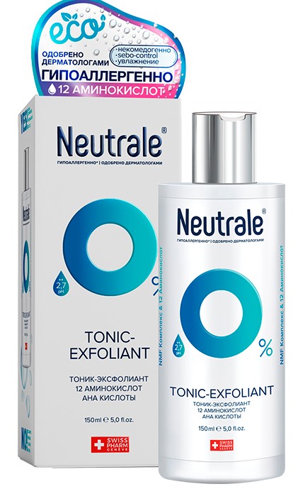 Neutrale Тоник-эксфолиант с фруктовыми AHA кислотами 12 аминокислот, 150 мл (Neutrale, Для кожи лица, шеи и зоны декольте)