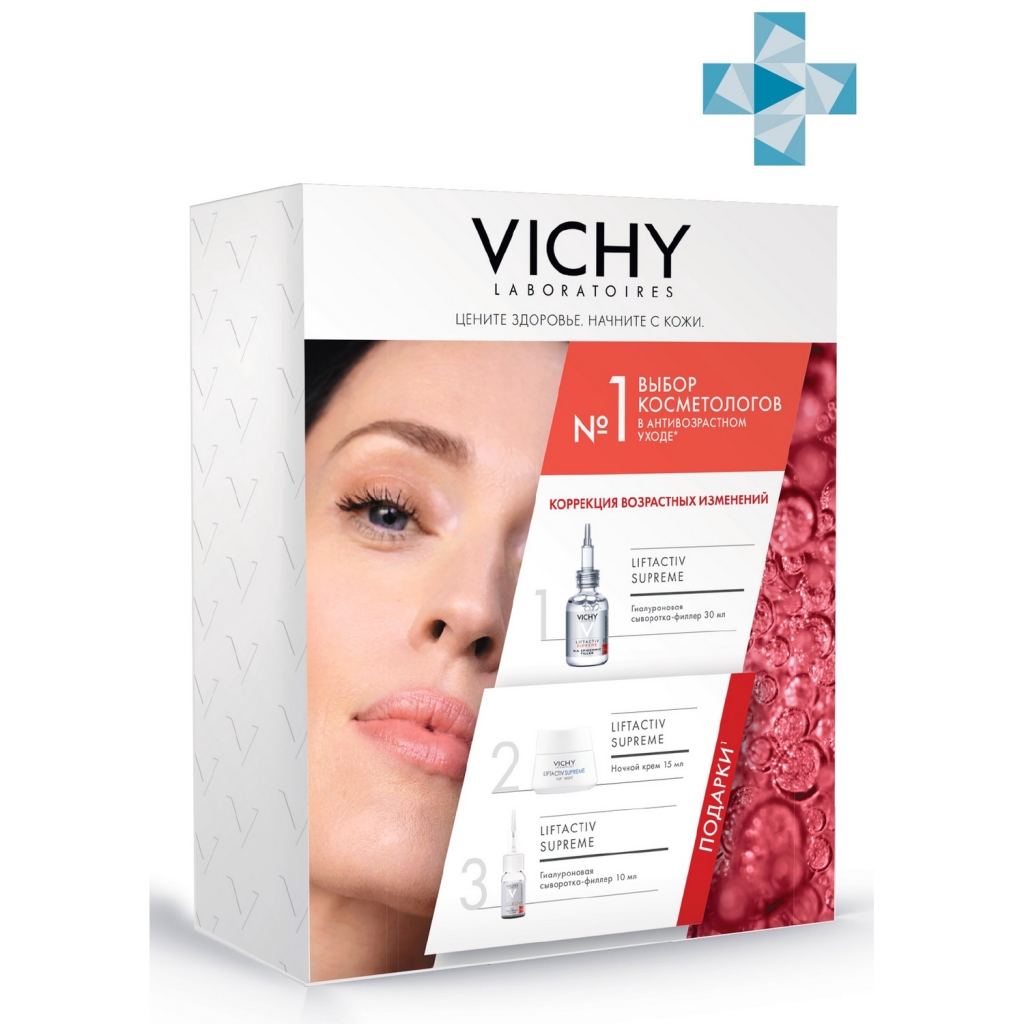 

Vichy Набор Комплексный антивозрастной уход (сыворотка-филлер Supreme 30 мл + ночной крем-уход Supreme 15 мл + сыворотка-филлер Supreme 10 мл) (Vichy, Liftactiv)