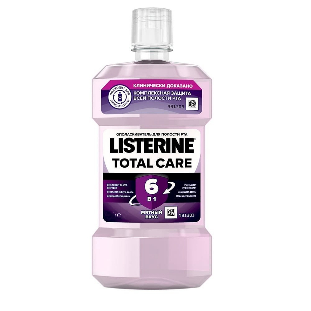 

Listerine Ополаскиватель для полости рта Total Care,1000 мл (Listerine, Ополаскиватели)