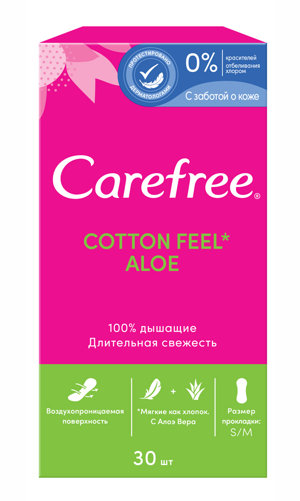 

Carefree Ежедневные прокладки Cotton Feel Aloe, 30 шт. (Carefree, Ежедневные)