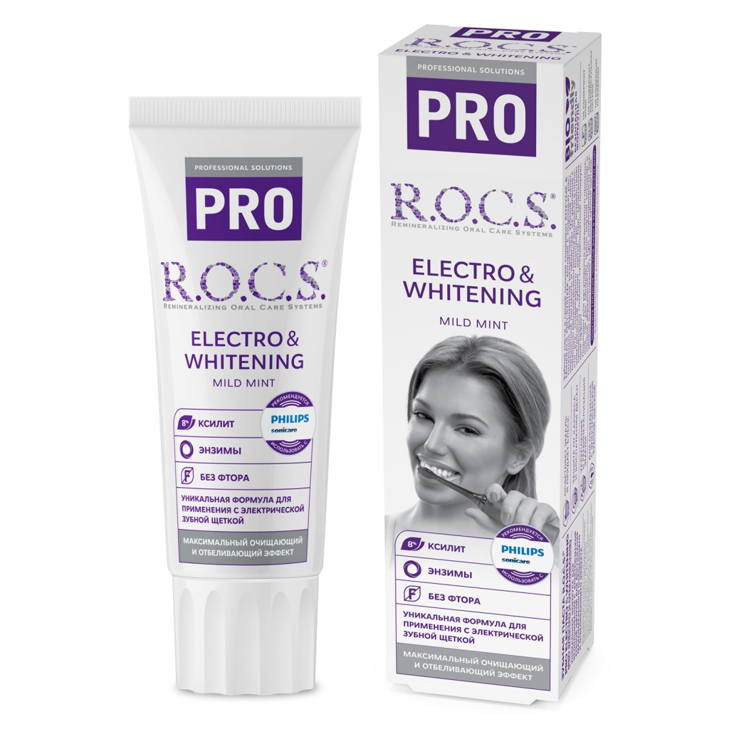 

R.O.C.S Зубная паста Electro & Whitening Mild Mint, 74 г (R.O.C.S, R.O.C.S. PRO)