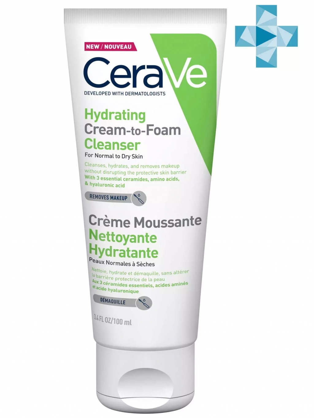 Купить CeraVe Увлажняющая крем-пенка для умывания, 100 мл (CeraVe, Очищение кожи)