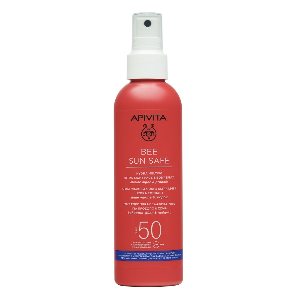 Apivita Солнцезащитный тающий ультра-легкий спрей для лица и телаSPF50, 200 мл (Apivita, Bee Sun Safe)
