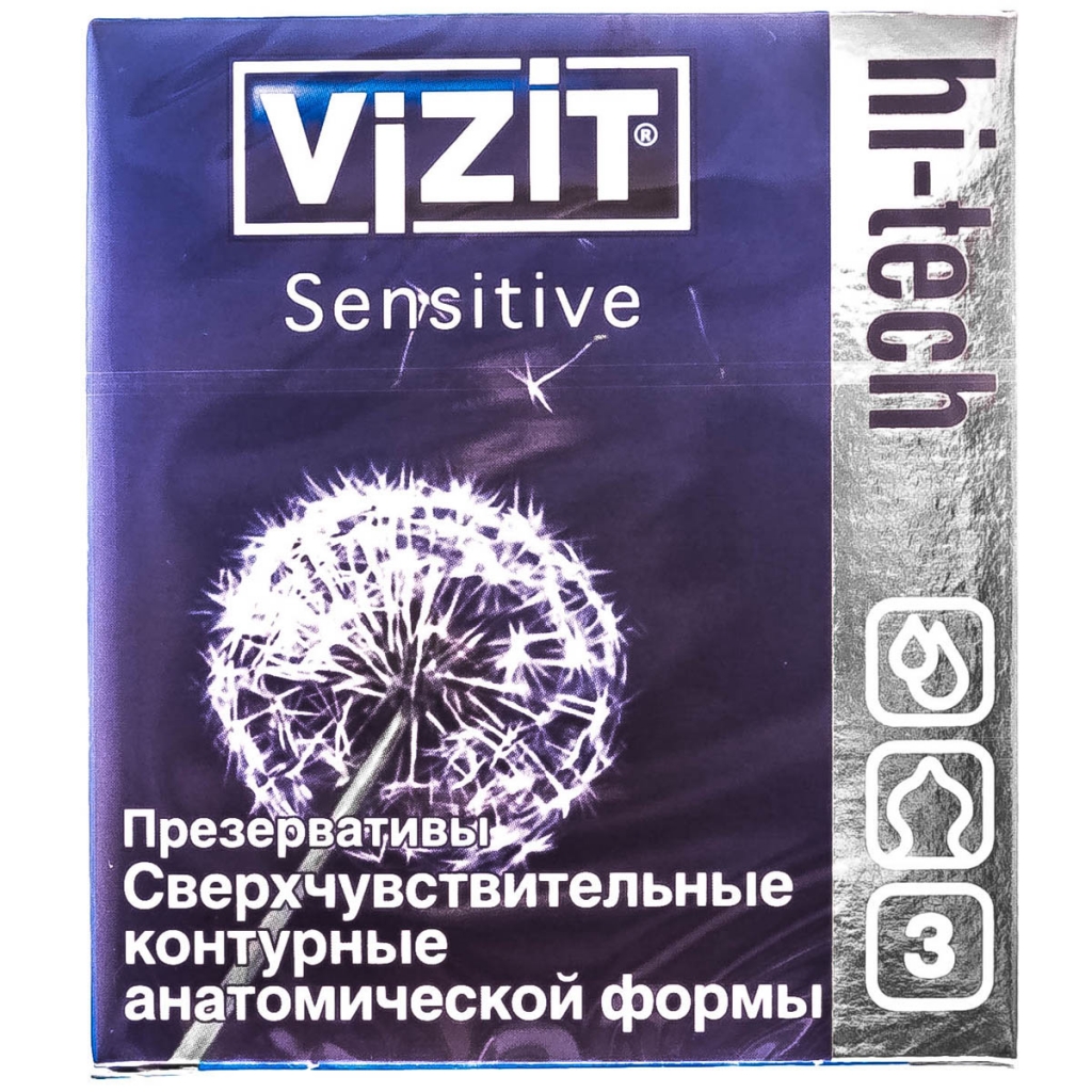 Vizit Презервативы №3 Hi-tech Sensitive, 3 шт (Vizit, Презервативы)
