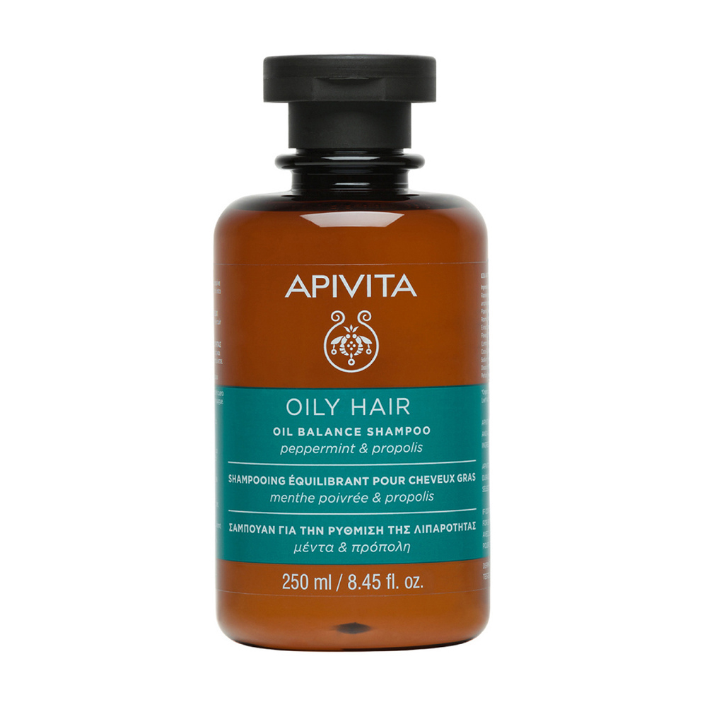 Apivita Шампунь балансирующий для жирных волос с мятой перечной и прополисом, 250 мл (Apivita, Hair) (Apivita, Hair)