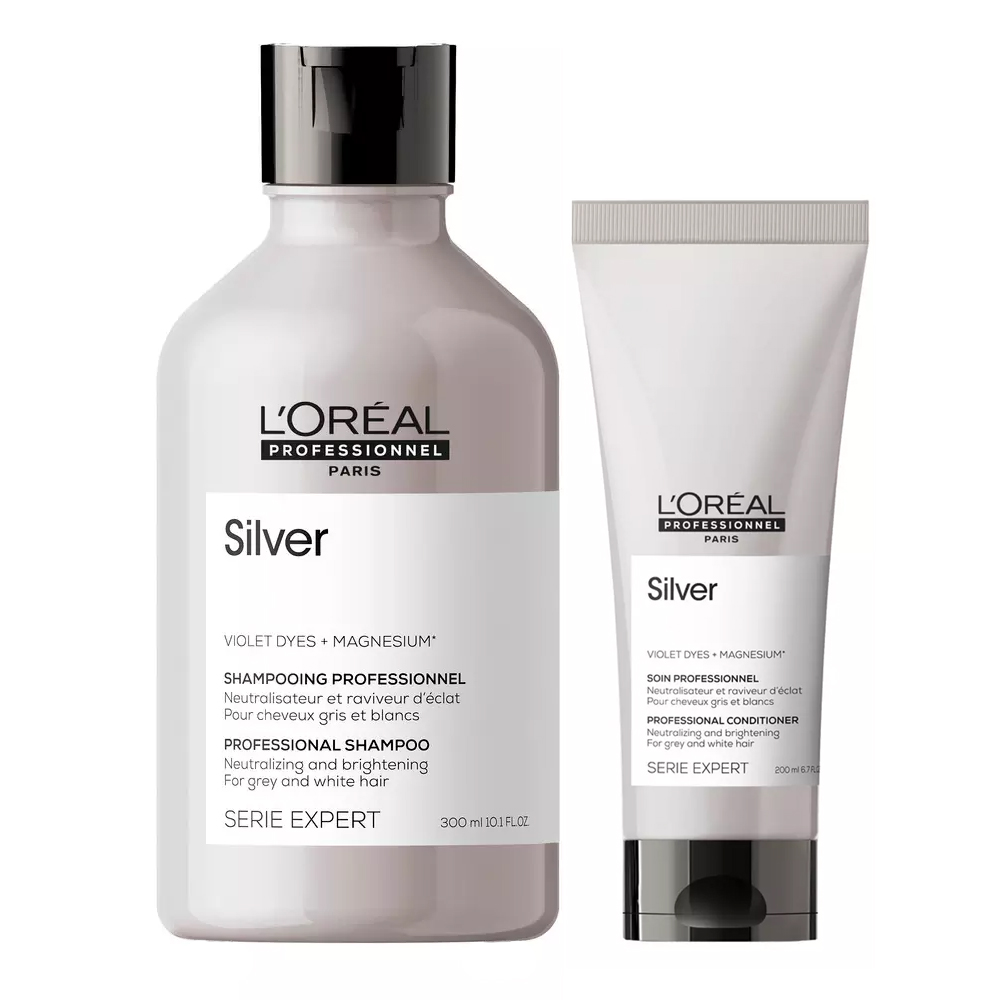 LOreal Professionnel Набор для нейтрализации желтизны седых волос Silver (шампунь 300 мл + кондиционер 200 мл) (LOreal Professionnel, Уход за волосами)