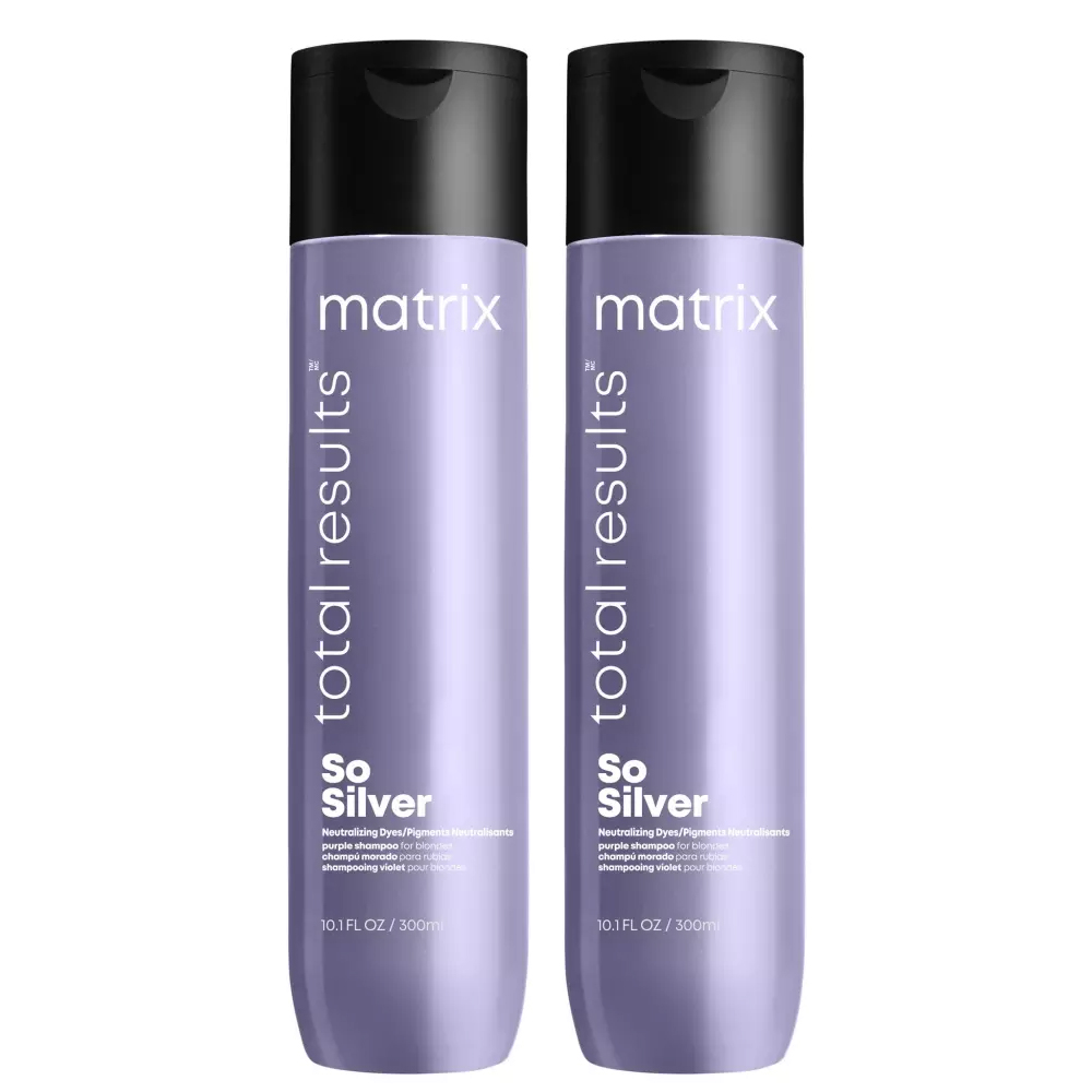 Купить Matrix Шампунь для нейтрализации нежелательных тёплых оттенков светлых и седых волос Total results So silver, 300 мл х 2 шт (Matrix, Total results)