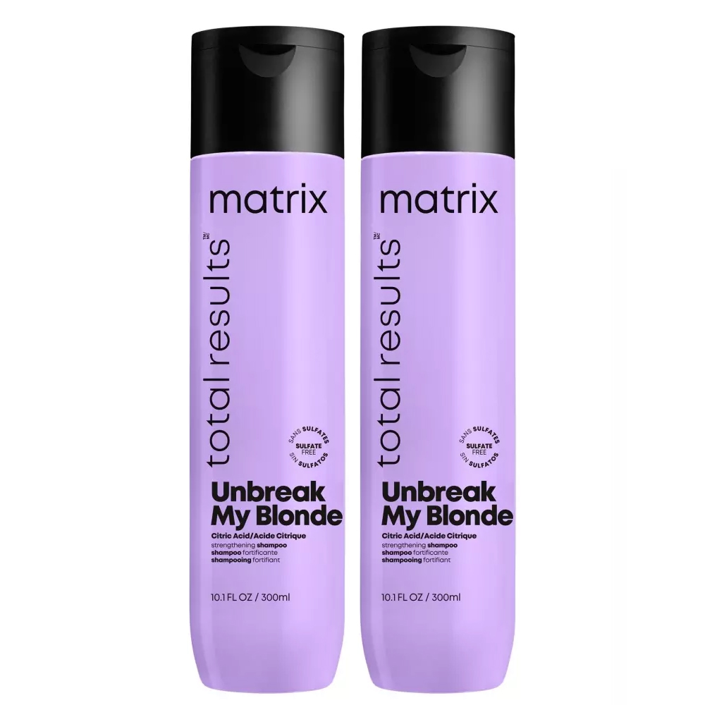 Купить Matrix Шампунь укрепляющий для осветленных волос с лимонной кислотой Total results Unbreak My Blonde, 300 мл х 2 шт (Matrix, Total results)