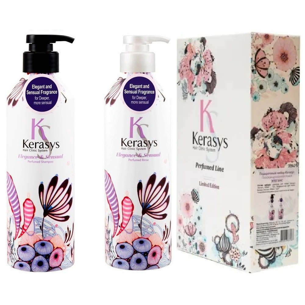 

Kerasys Набор "Элеганс" для тонких и ослабленных волос: Шампунь 400 мл + Кондиционер 400 мл (Kerasys, Perfumed Line)