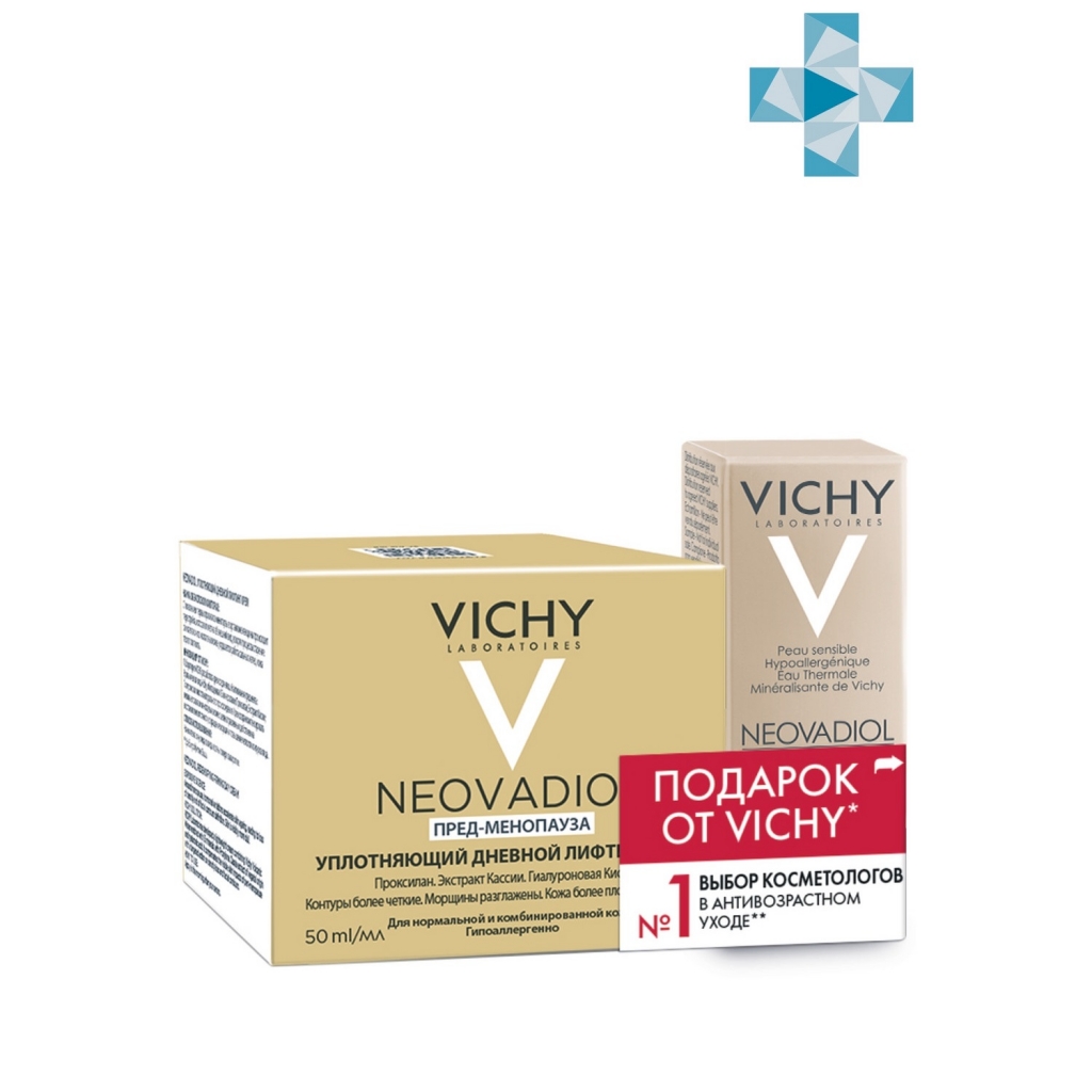 Купить Vichy Набор (уплотняющий дневной лифтинг крем для нормальной и комбинированной кожи 50 мл + сыворотка для кожи в период менопаузы, 10 мл) (Vichy, Neovadiol)