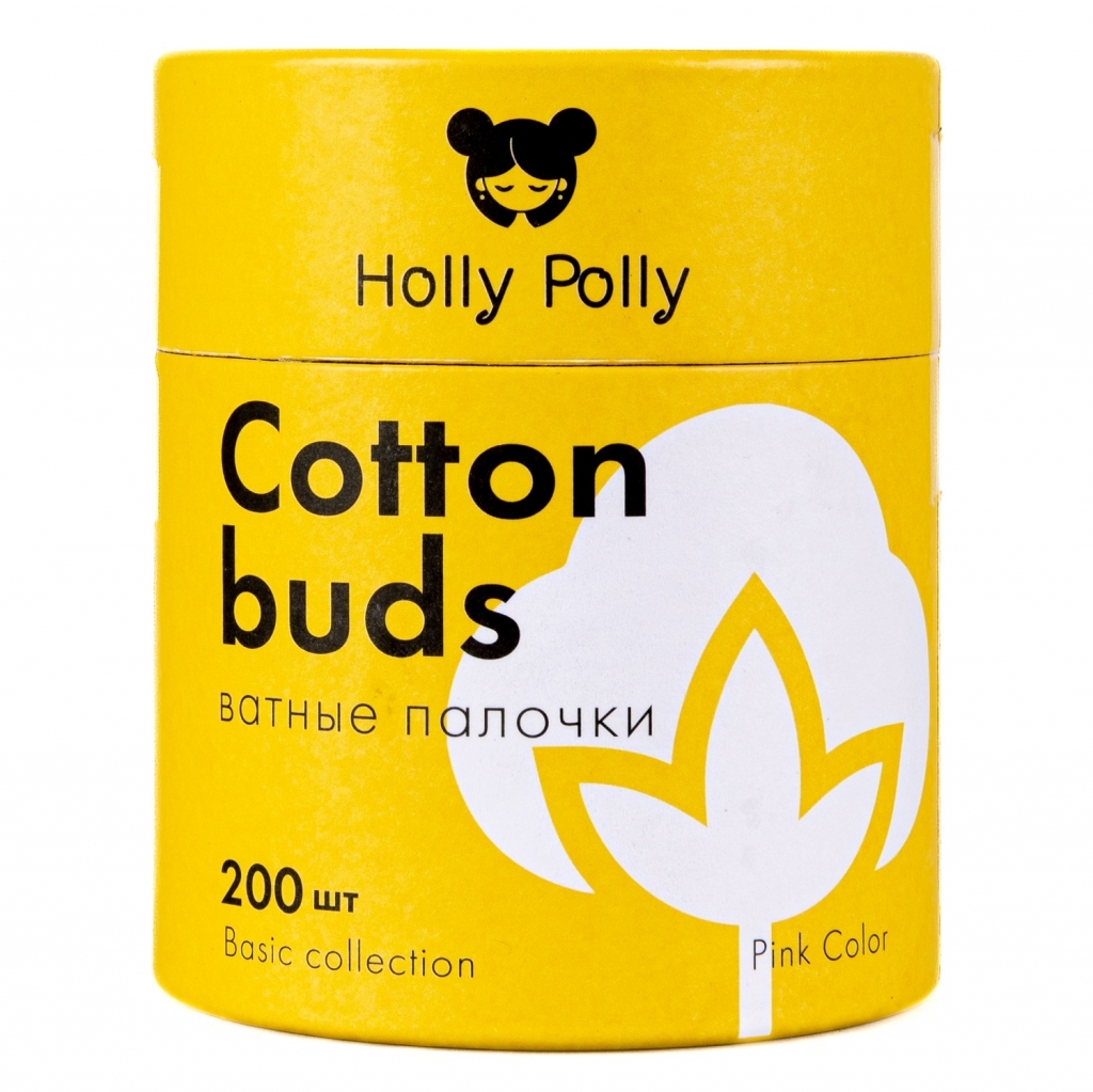 

Holly Polly Косметические ватные палочки бамбуковые розовые, 200 шт (Holly Polly, Cotton Pads & Buds), Cotton Pads & Buds