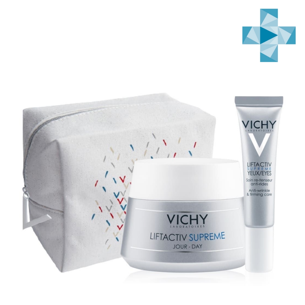 Vichy Набор для упругости кожи (дерморесурс крем для контура глаз 15 мл + антивозрастной крем против морщин 50 мл) (Vichy, Liftactiv)