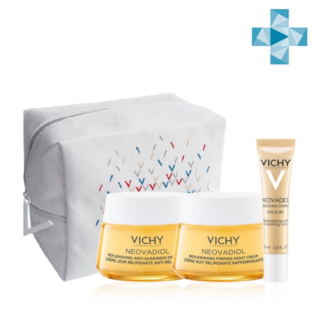 Vichy Набор для кожи в период менопаузы (дневной крем 50 мл + крем для контура глаз и губ 15 мл + питательный ночной крем 50 мл) (Vichy, Neovadiol)
