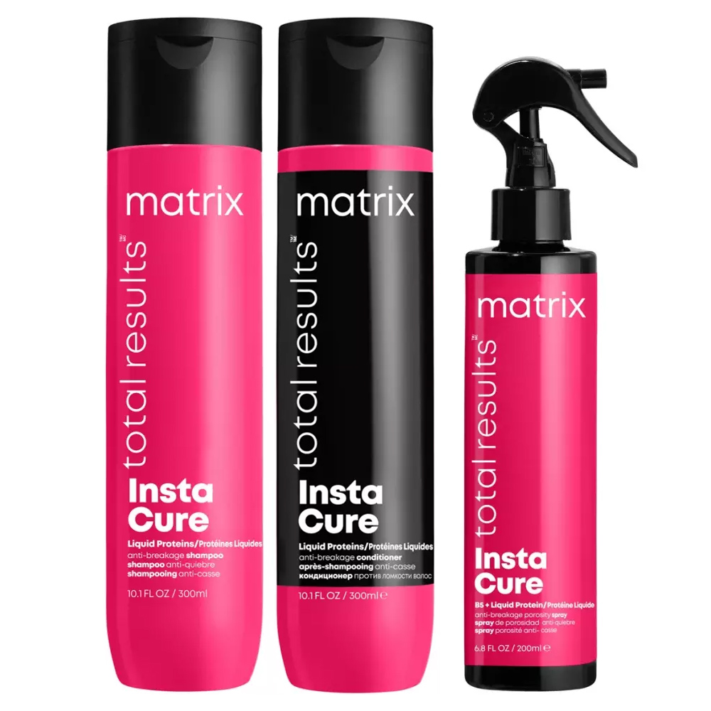 Matrix Набор против ломкости и пористости волос Total results Instacure (шампунь 300 мл + кондиционер 300 мл + спрей 200 мл) (Matrix, Total Results)