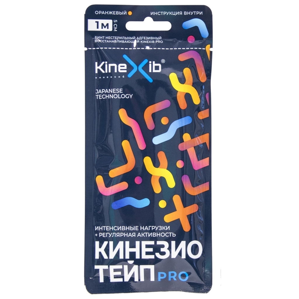 Kinexib Кинезио тейп Pro 1 м х 5 см, оранжевый (Kinexib, Тейпы)