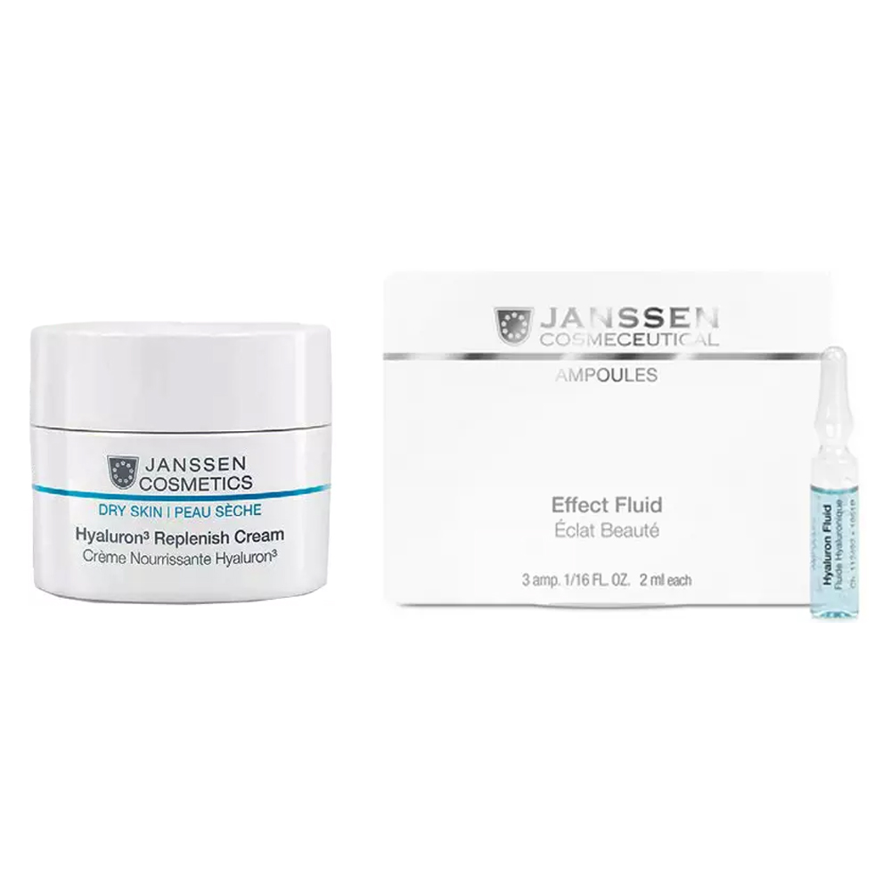 

Janssen Cosmetics Набор средств с гиалуроновой кислотой (крем 50 мл + сыворотка 2 мл х 7 шт) (Janssen Cosmetics, Dry Skin), Dry Skin