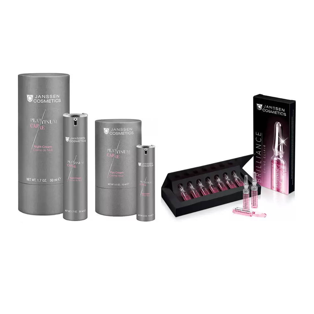 

Janssen Cosmetics Anti-Age набор "Восстановление" (крем ночной 50 мл + крем для век 15 мл + эликсир 2 мл х 7 шт) (Janssen Cosmetics, Platinum Care), Platinum Care
