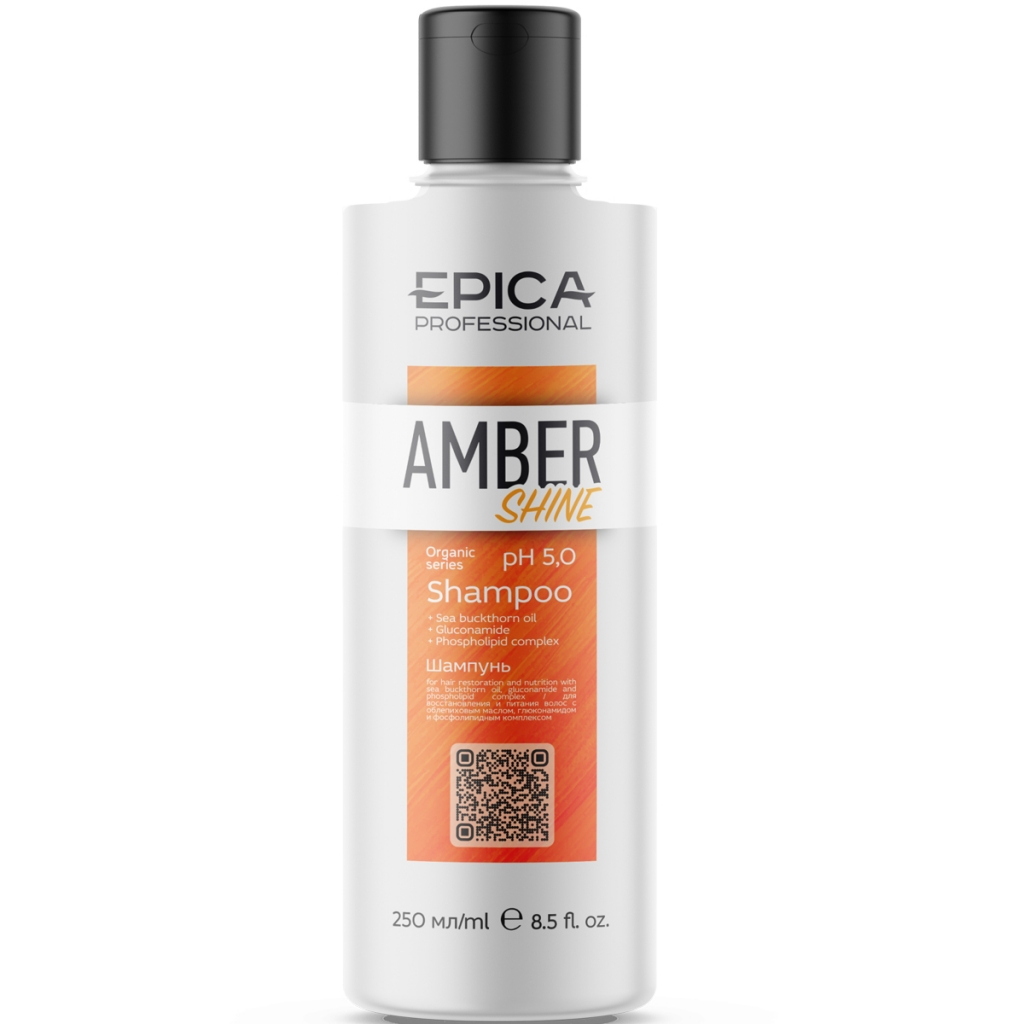 

Epica Professional Шампунь для восстановления и питания с облепиховым маслом, глюконамидом и фосфолипидным комплексом, 250 мл (Epica Professional, Amber Shine Organic), Amber Shine Organic