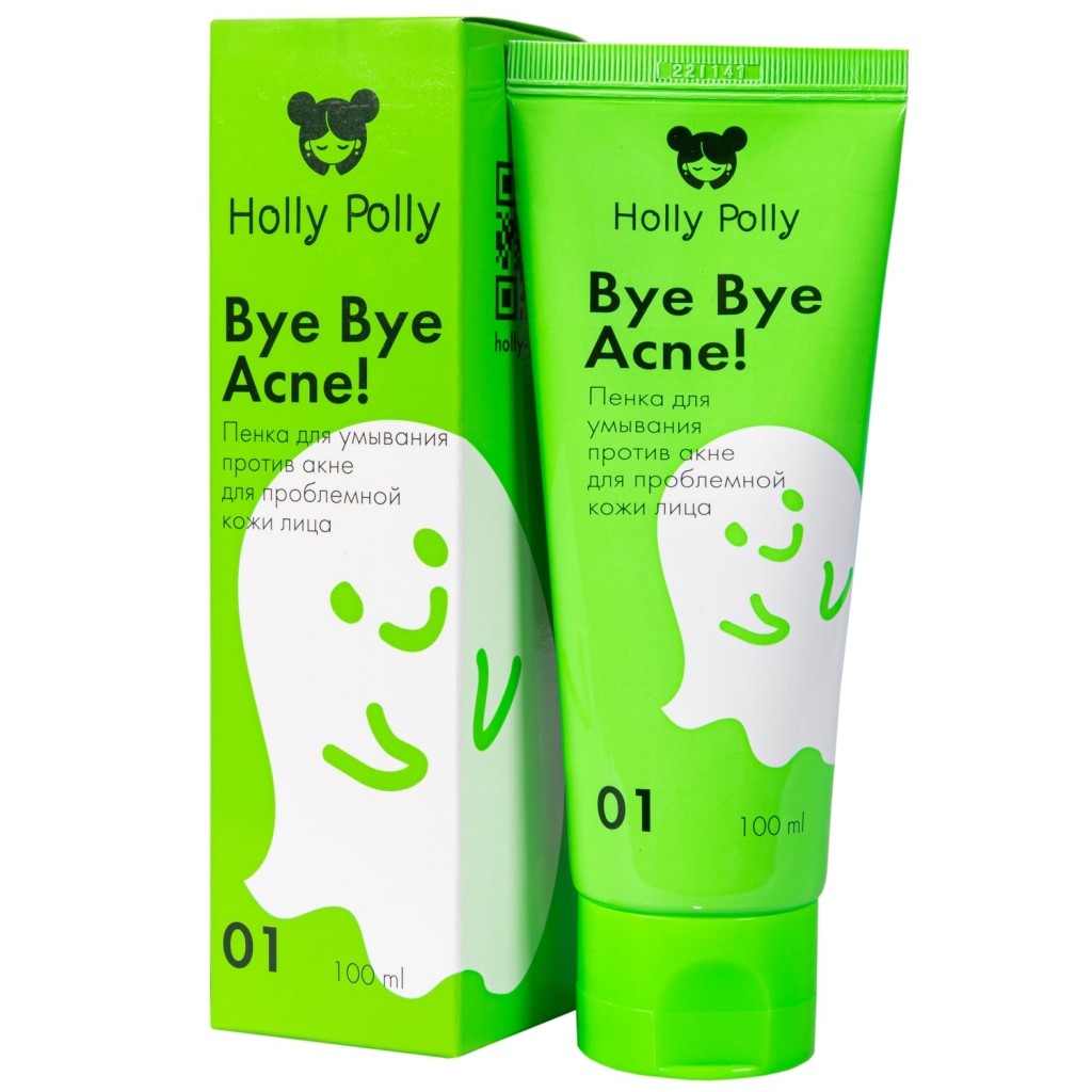 Holly Polly Пенка для умывания лица против акне и воспалений, 100 мл (Holly Polly, Bye Bye Acne!)