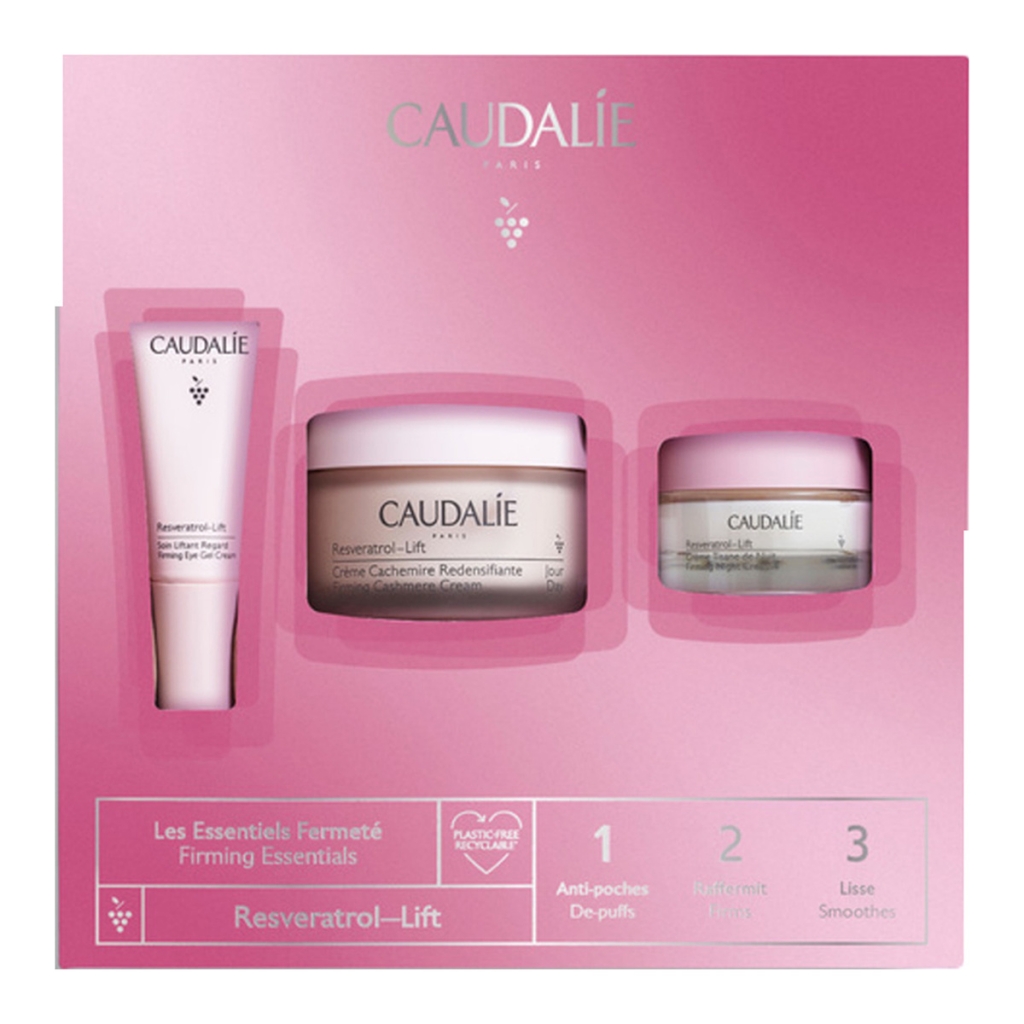 

Caudalie Набор для укрепления кожи (крем-кашемир 50 мл + укрепляющий ночной крем 15 мл + крем-гель для глаз 5 мл) (Caudalie, Resveratrol [Lift])