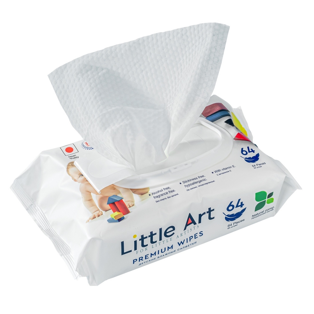 

Little Art Детские влажные салфетки 150 х 200, 64 шт (Little Art, Салфетки), Салфетки