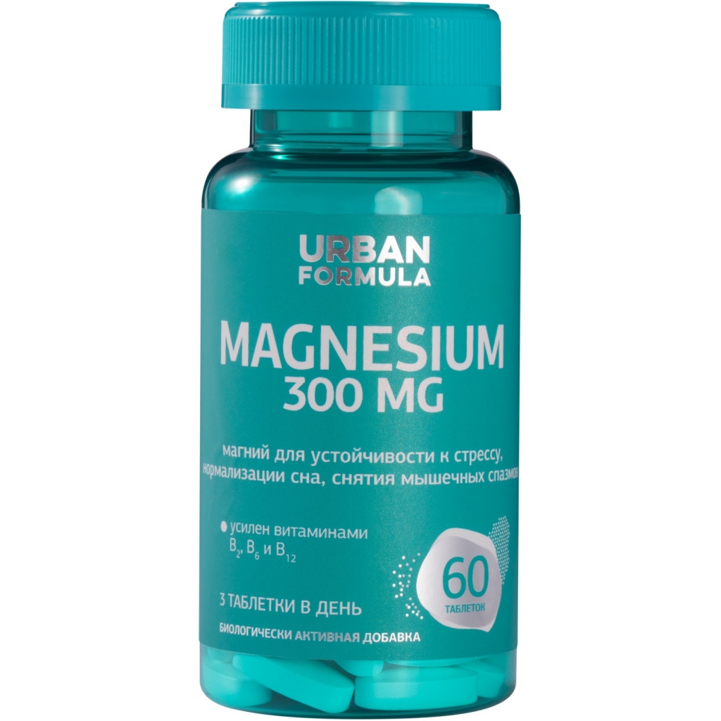 

Urban Formula Комплекс "Магний цитрат и нейровитамины" 300 мг, 60 таблеток (Urban Formula, Basic), Basic