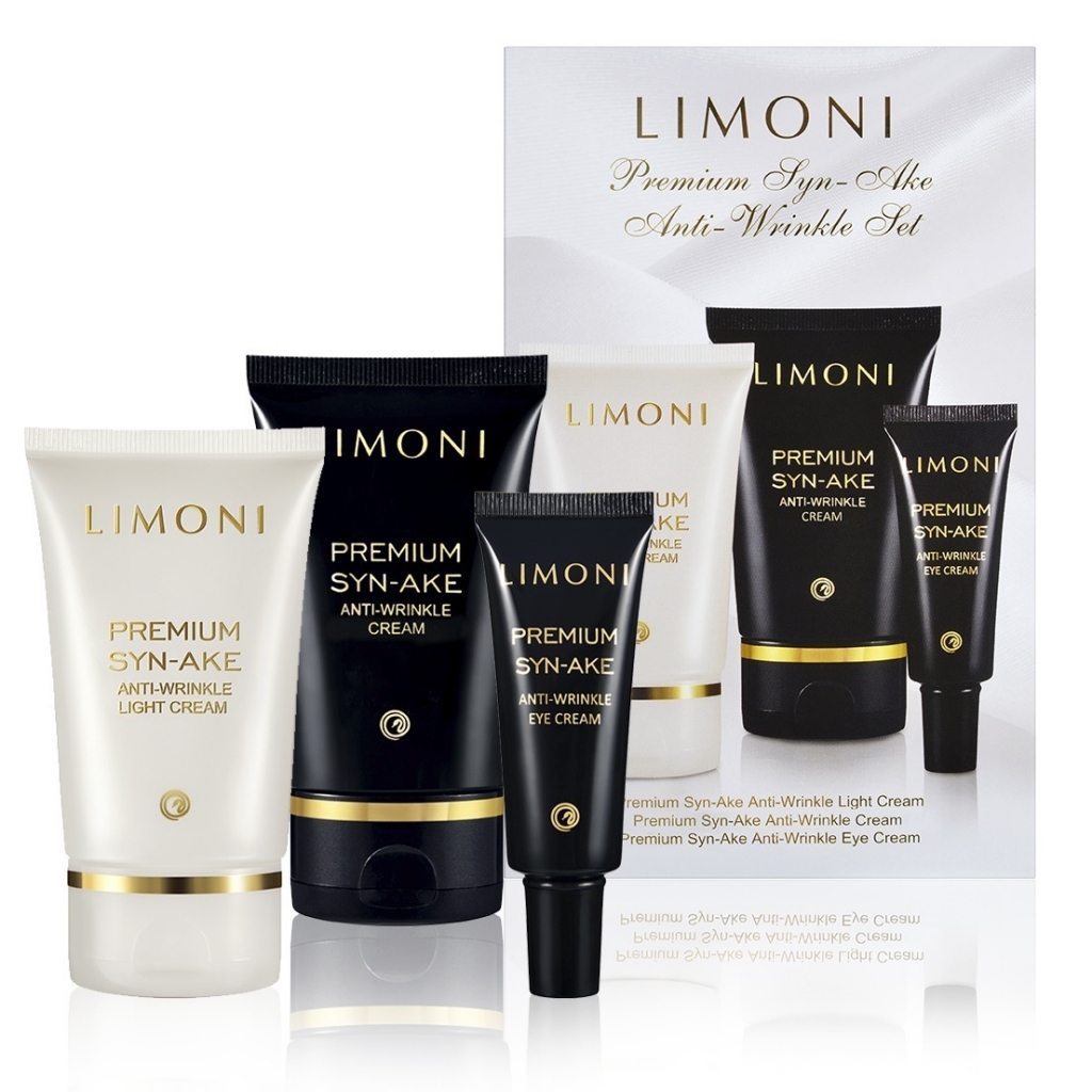 Limoni Подарочный набор Premium Syn-Ake Anti-Wrinkle Care Set (крем для лица 2х50 мл + крем для век 25 мл) (Limoni, Наборы)