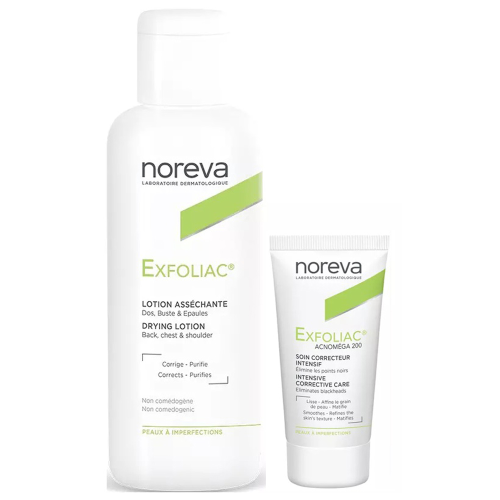 Noreva Набор для интенсивного ухода за проблемной кожей (крем, 30 мл + лосьон, 125 мл) (Noreva, Exfoliac)