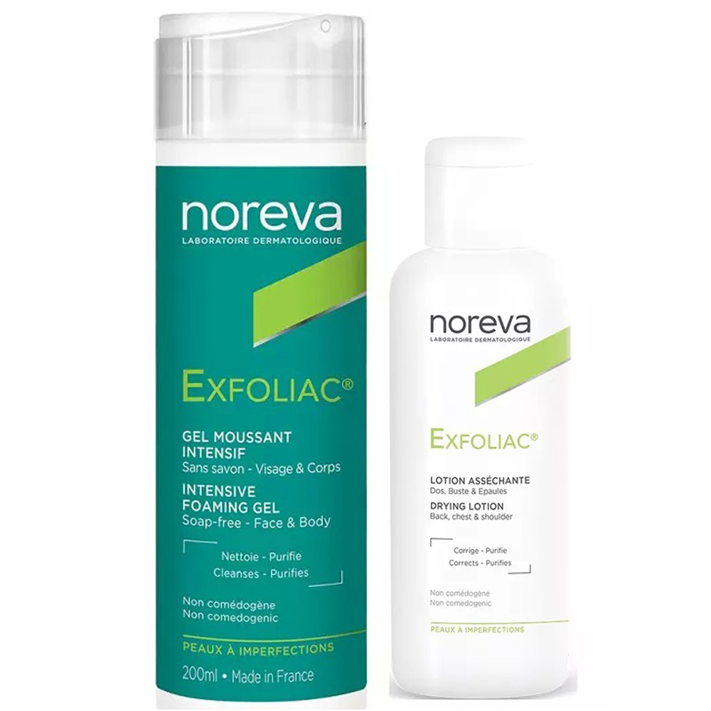 Noreva Набор для очищения кожи (гель, 200 мл + лосьон, 125 мл) (Noreva, Exfoliac)