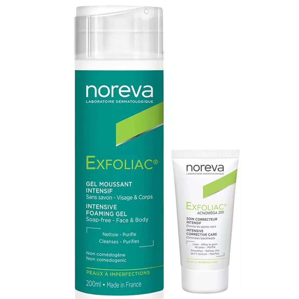 Noreva Набор для проблемной кожи (крем, 30 мл + гель, 200 мл) (Noreva, Exfoliac)