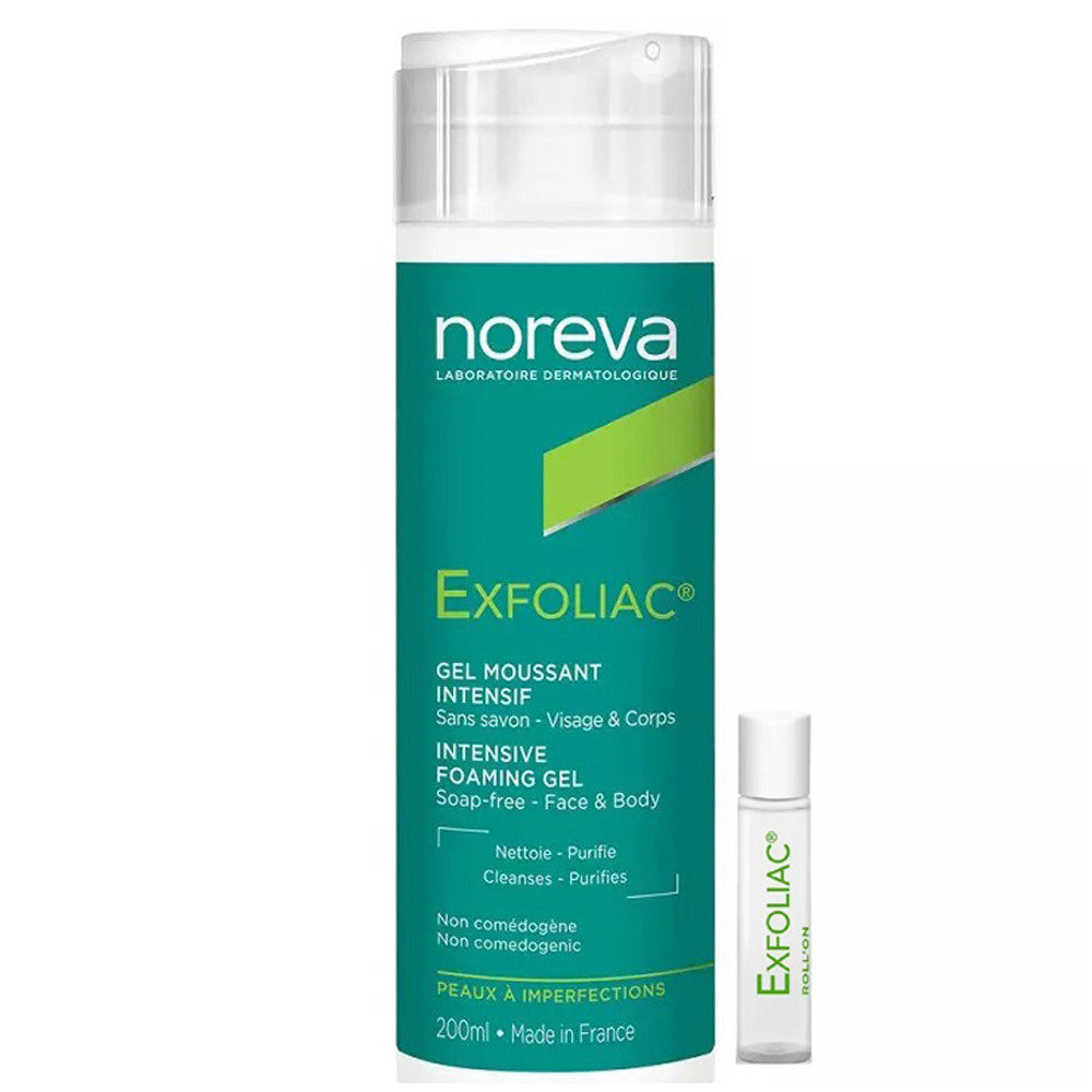 Noreva Набор для кожи с воспалениями (гель, 200 мл + локальный уход, 5 мл) (Noreva, Exfoliac)