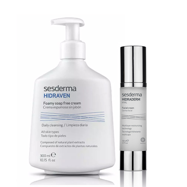 Sesderma Набор для базового ухода (крем-пенка 300 мл + крем увлажняющий 30 мл) (Sesderma, Hidraven)