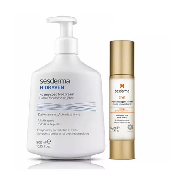 Sesderma Набор для ежедневного ухода (крем-гель 50 мл + крем-пенка 300 мл) (Sesderma, Hidraven)