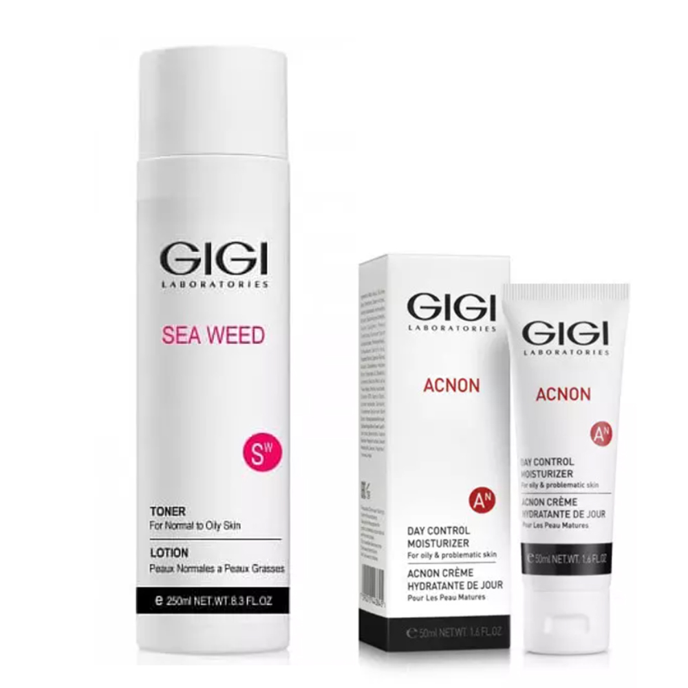 GiGi Набор Очищение и уход (тоник 250 мл + крем акнеконтроль 50 мл) (GiGi, Sea Weed)