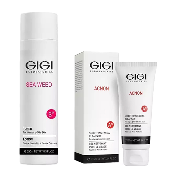 GiGi Набор для очищения кожи (тоник 250 мл + мыло для глубокого очищения 100 мл) (GiGi, Sea Weed)