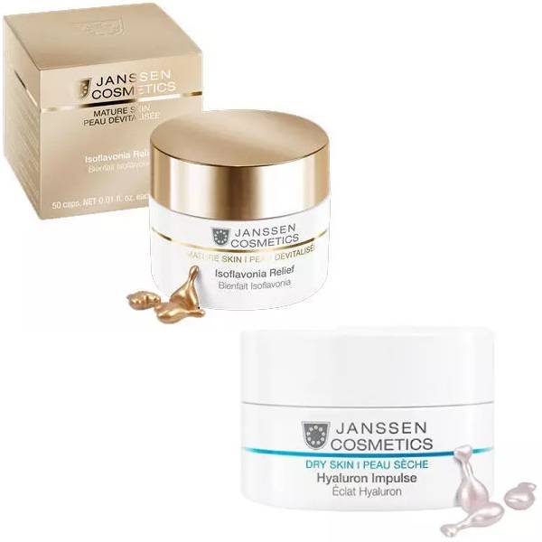 Janssen Cosmetics Набор Увлажнение и лифтинг (концентрат с гиаулуроновой кислотой 10 шт + капсулы с фитоэстрогенами 10 шт) (Janssen Cosmetics, Ампульные концентраты)