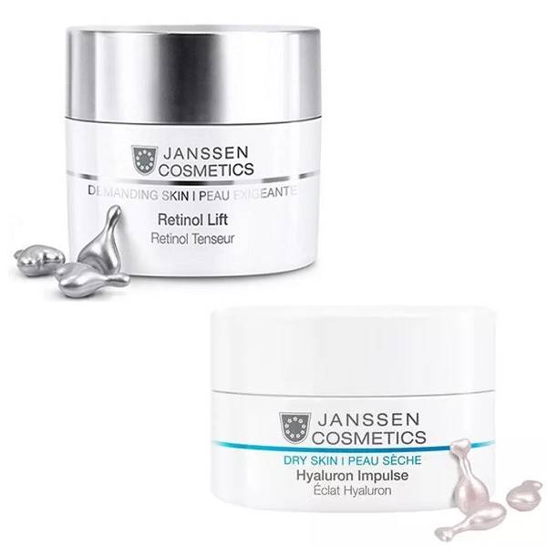 Janssen Cosmetics Набор Anti-age (концентрат с гиалуроновой кислотой 10 шт + капсулы с ретинолом 10 шт) (Janssen Cosmetics, Ампульные концентраты)