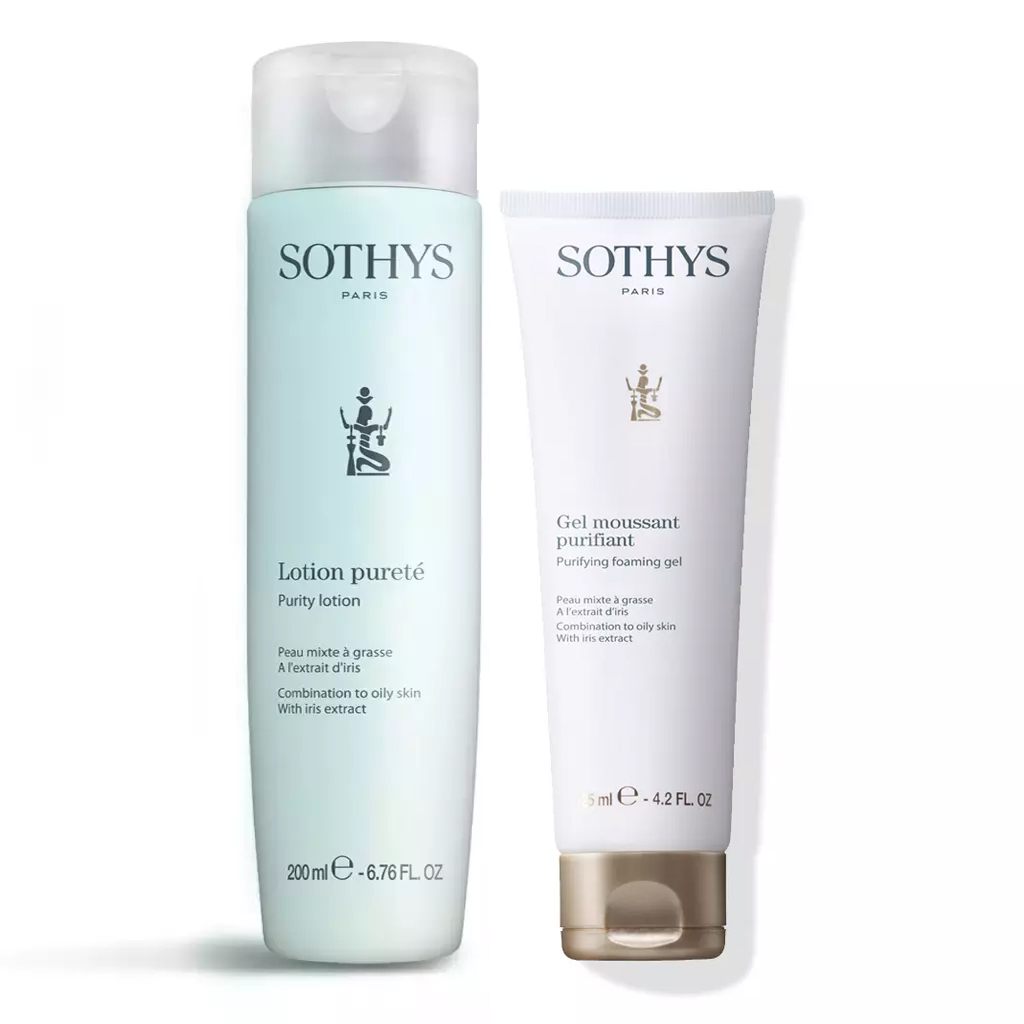 Sothys Paris Набор для очищения жирной кожи лица (гель-мусс 125 мл + тоник 200 мл) (Sothys Paris, Cleansers  Lotions)