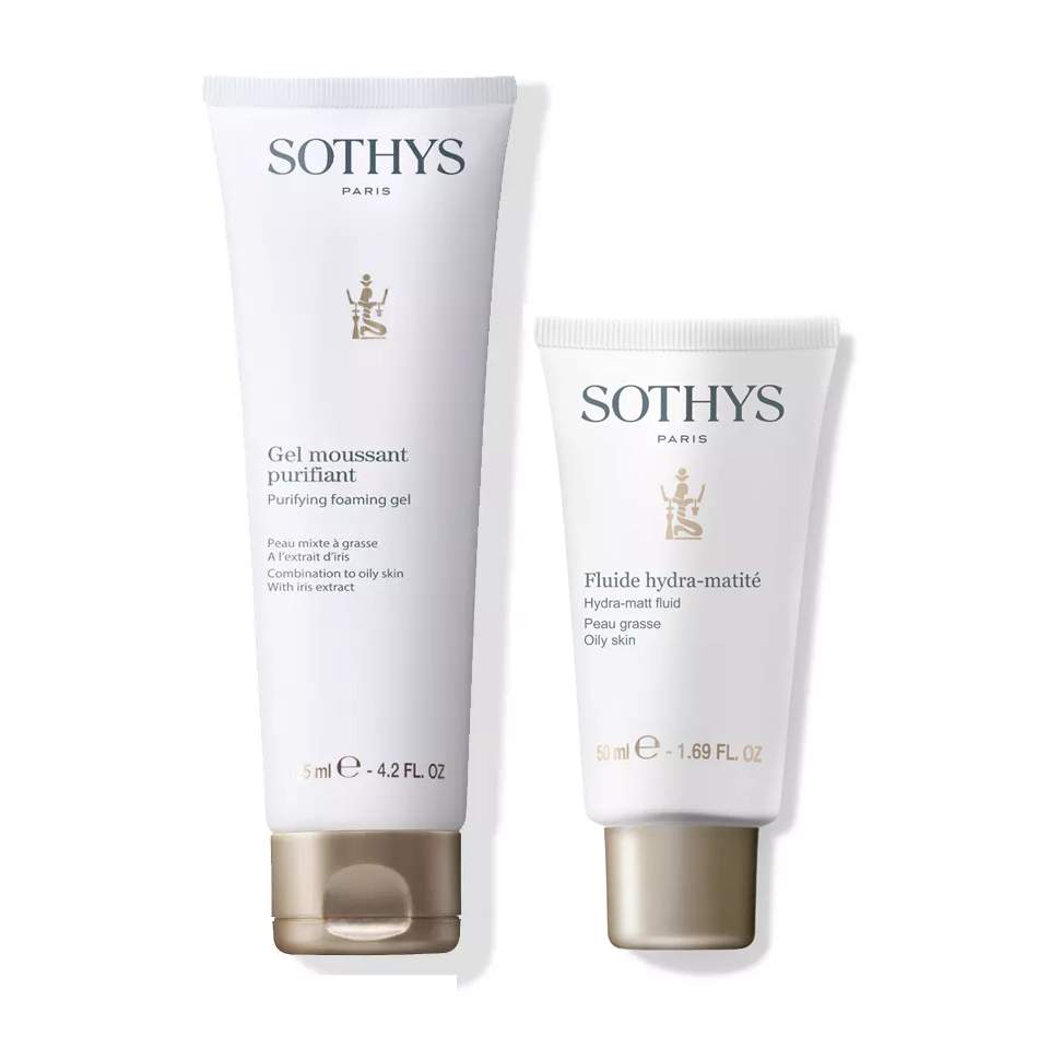 Sothys Paris Набор для жирной кожи лица (гель-мусс 125 мл + флюид 50 мл) (Sothys Paris, Cleansers  Lotions)