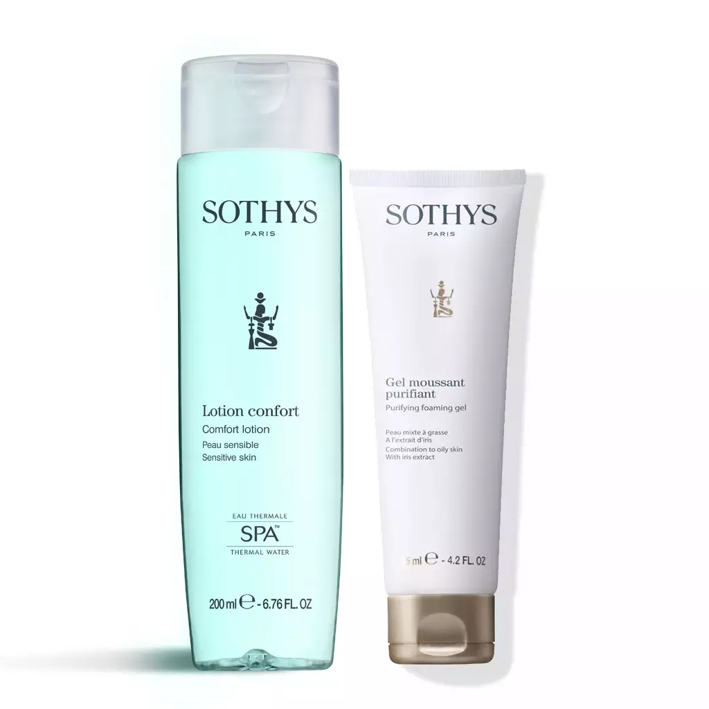 Sothys Paris Набор для ежедневного ухода за чувствительной кожей (гель-мусс 125 мл + тоник 200 мл) (Sothys Paris, Cleansers  Lotions)