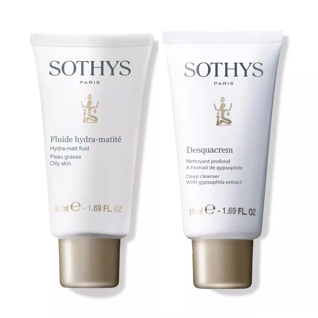 Sothys Paris Набор для устранения жирного блеска (крем отшелушивающий 50 мл + флюид 50 мл) (Sothys Paris, Oily Skin)