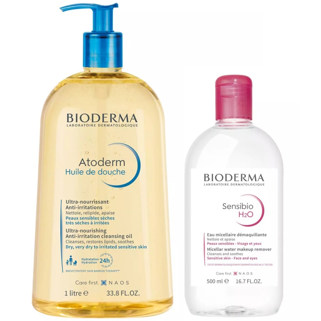 Bioderma Набор бестселлеров (масло для душа, 1 л + мицеллярная вода, 500 мл) (Bioderma, Atoderm)