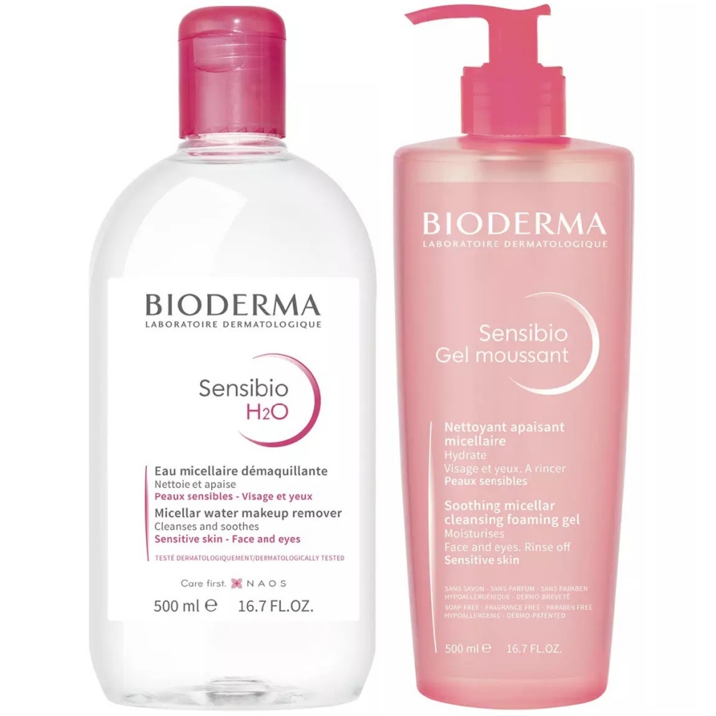 

Bioderma Набор для очищения чувствительной кожи (гель, 500 мл + мицеллярная вода, 500 мл) (Bioderma, Sensibio)