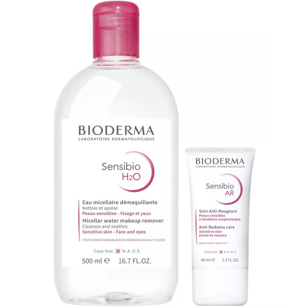 Купить Bioderma Набор для ежедневного ухода за чувствительной кожей (крем, 40 мл + мицеллярная вода, 500 мл) (Bioderma, Sensibio)