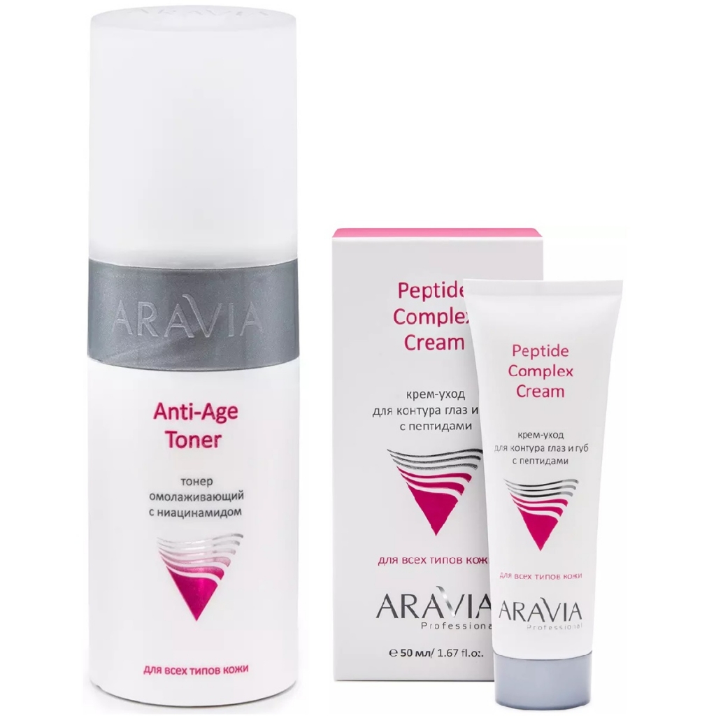 

Aravia Professional Набор Anti-Age (крем-уход для контура глаз и губ, 50 мл + тонер 150, мл) (Aravia Professional), Aravia Professional