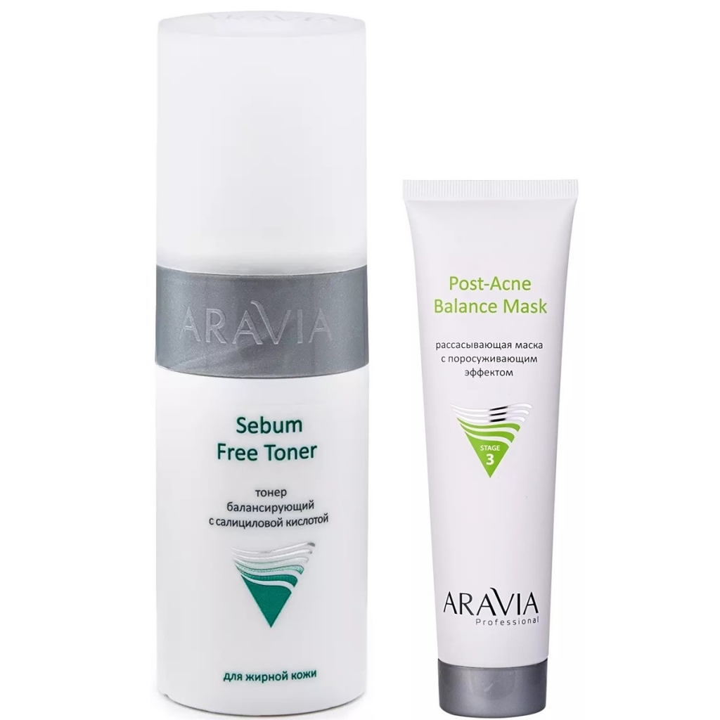 Aravia Professional Набор для проблемной и жирной кожи (маска, 100 мл + тонер, 150 мл) (Aravia Professional)